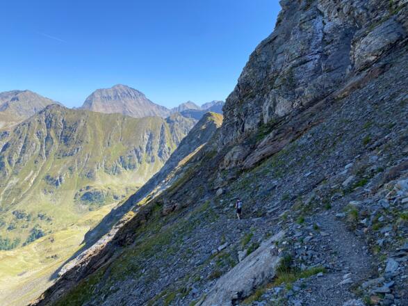 Querung vom Stollenausgang Richtung Zinkwand Gipfelanstieg