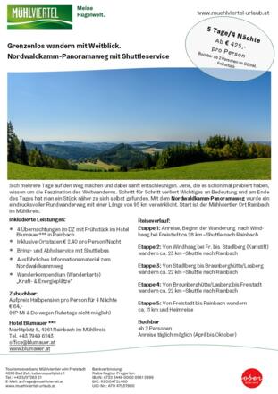 Angebot Panoramaweg Rainbach