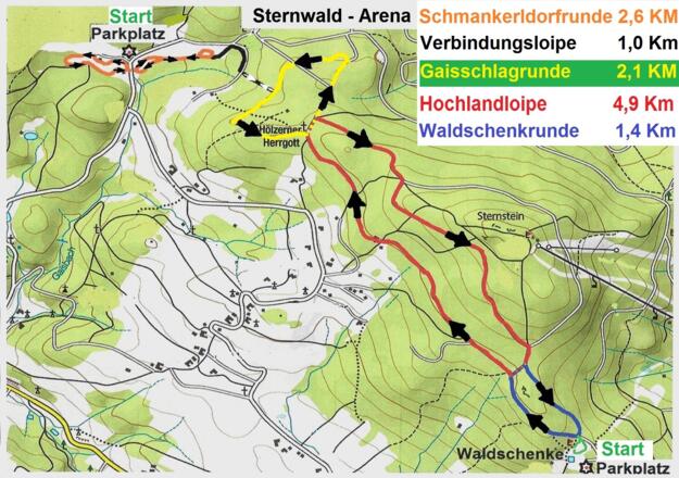Loipenplan Sternwald Arena