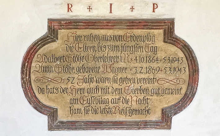 Gedenktafel | Alter Friedhof Laufen