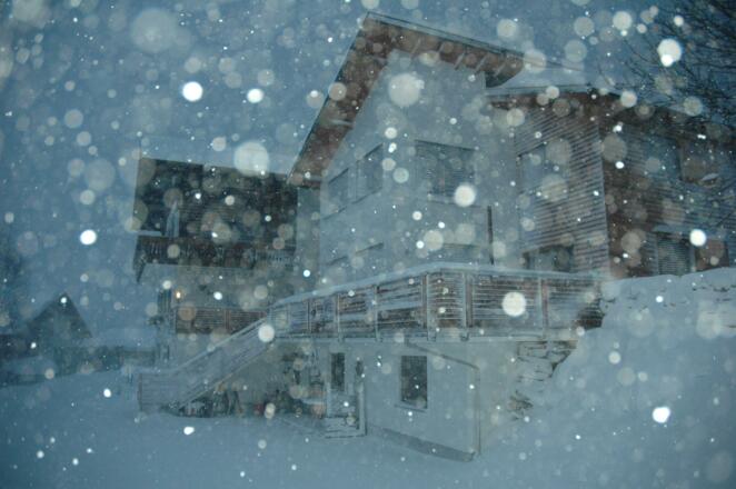 Schneetreiben im Winter