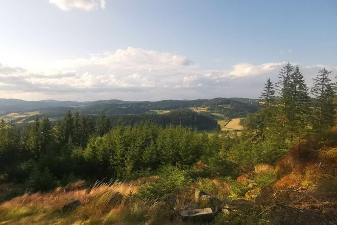 Obergrabenweg Rifflberg Ausblick Mühlviertler Hügelwelt