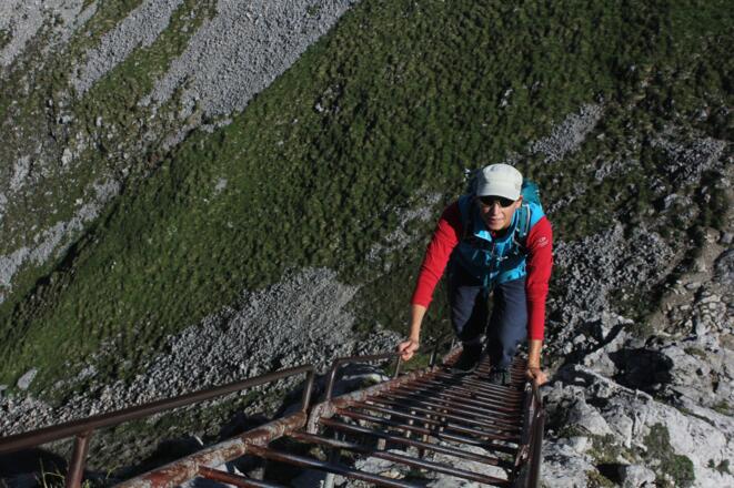 Die längste Leiter des Klettersteigs