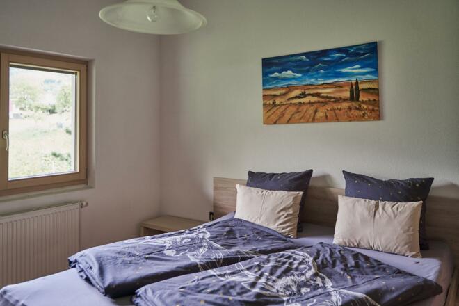 Schlafzimmer mit Wasserbett