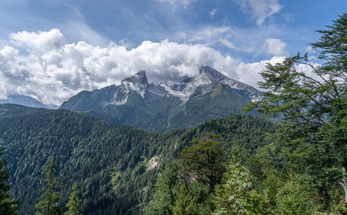 Blick vom Grünstein zum Watzmann