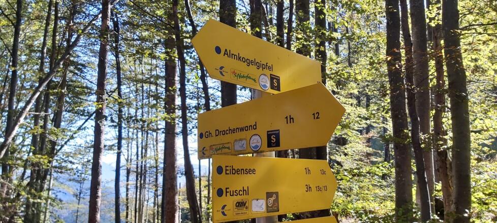 Wegweiser am Almkogel