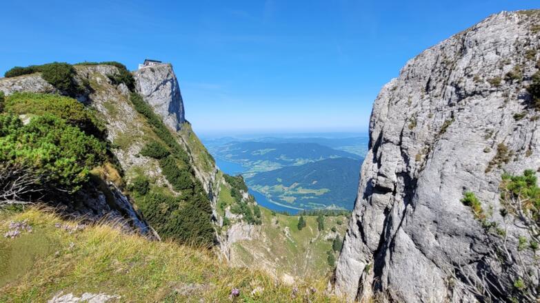 Auf dem Weg zur Spinnerin - Blick auf dem Schafberg
