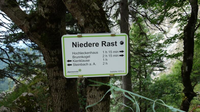 Tafel Niedere Rast 1070m