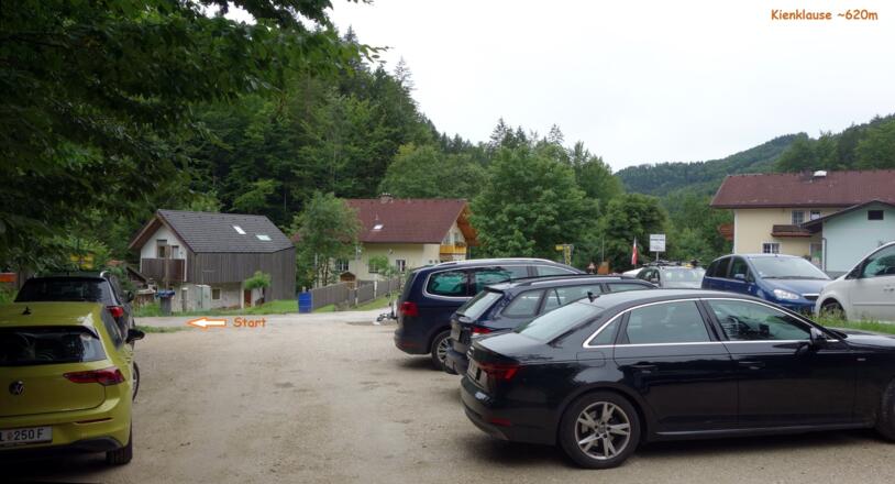 Start bei der Kienklause 620m