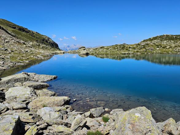 Blauer See. Aber den erreicht man erst nach dem Morgenkogel beim Abstieg.