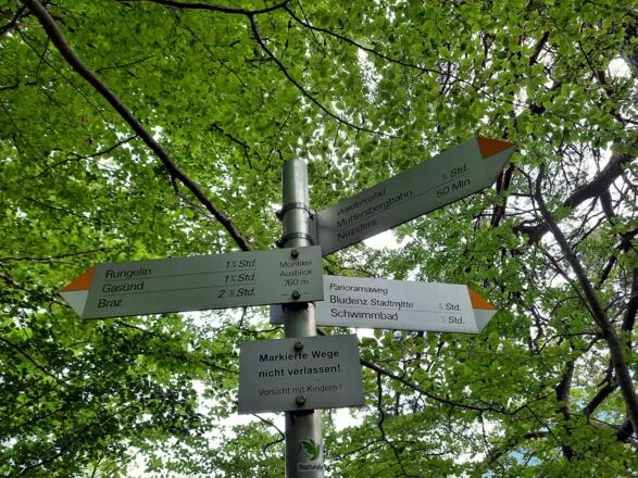 Wegweiser Richtung Rungelin / Abzweigung Halde