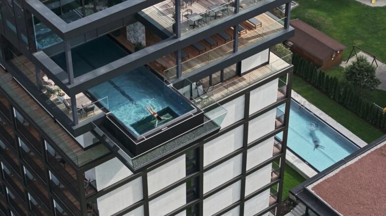 Morgenstimmung beim Freigold Sky-Pool