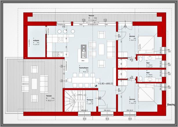 Grundriss Dachterrassen-Wohnung
