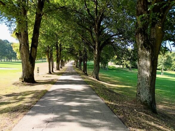 Weg durch Golfplatz nach Voithenberg