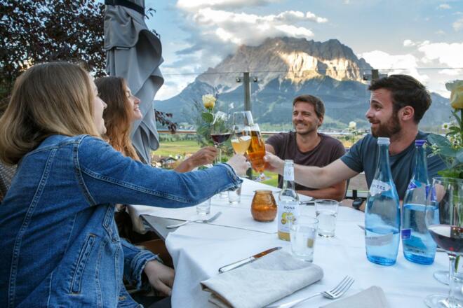 Geschafft, Einkehr in Ehrwald