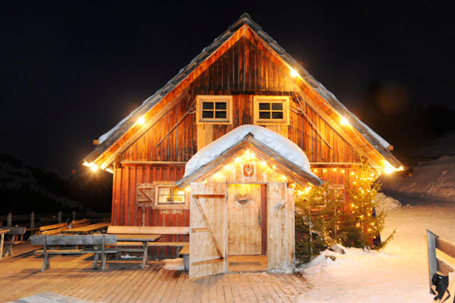 Pritzhütte Winter Haustüre