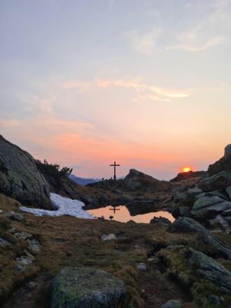 Sonnenuntergang auf der Breitspitze