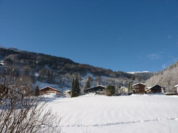 Blick zum Skigebiet "Golm"