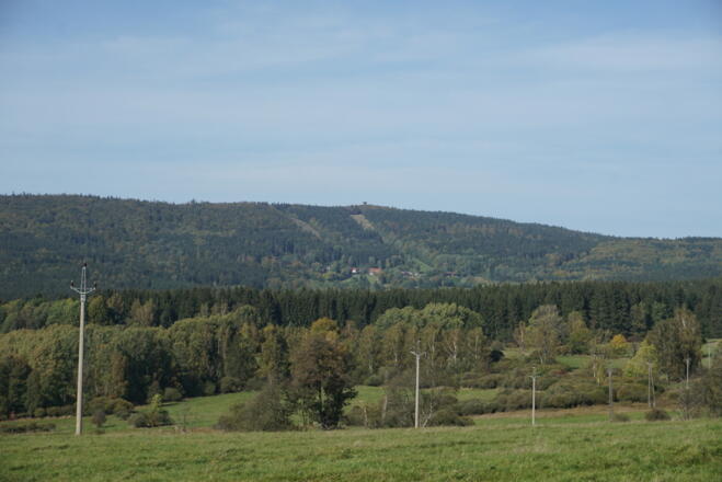 Blick zum 894 m hohen Ebene-Gipfel mit Böhmerwaldturm