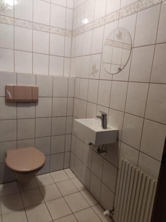 separates WC mit Waschbecken im EG und OG