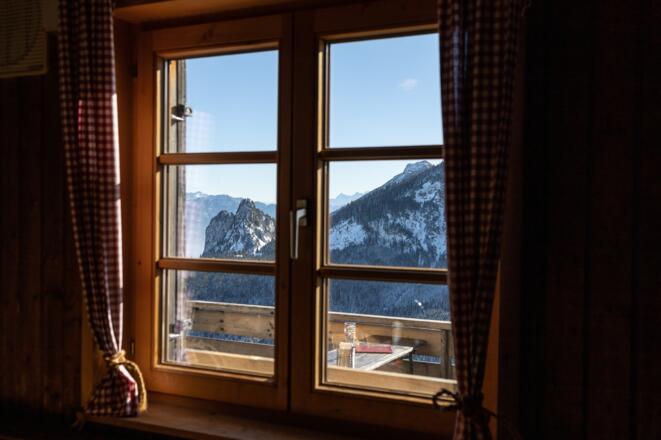 Blick aus dem Fenster der Hochalphütte