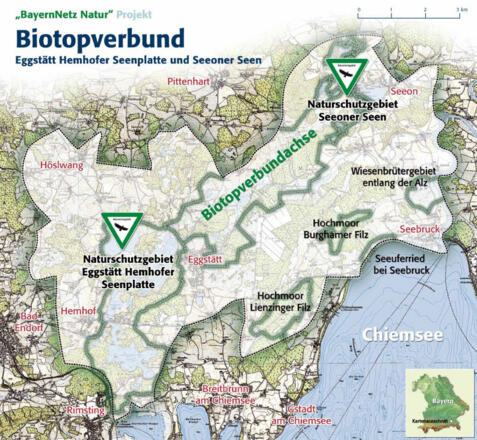 Übersichtskarte zu den Biotopen der Seenplatte.
