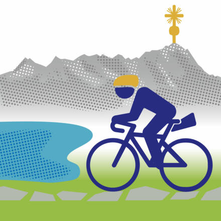 Symbol Beschilderung Gravelbiken mit Zugspitzblick