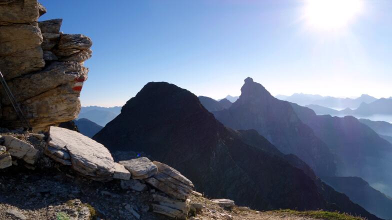 Einstieg ~2885m links mit Tribulaun re.hinten