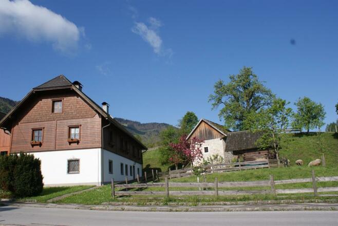 Nordansicht mit Wald und Wiese