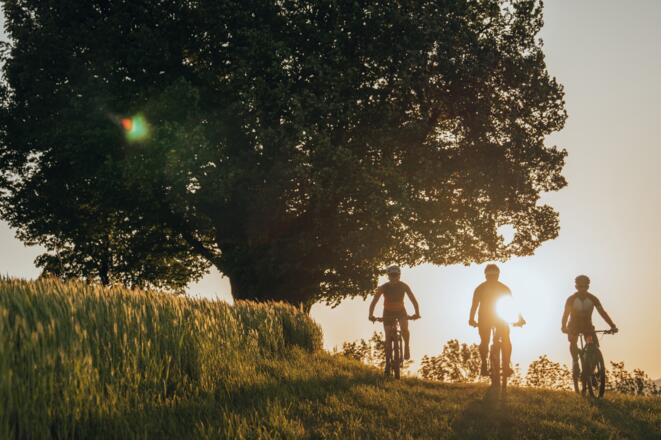 Mountainbiker bei der Mühlholzkapelle