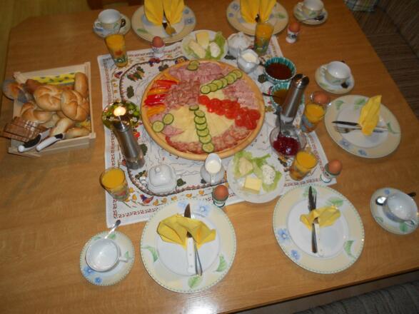 Frühstückstisch - wir wünschen einen guten Appetit