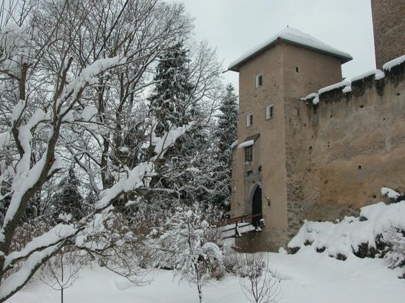 Lasberg_Burg-Dornach-Torturm_Winter