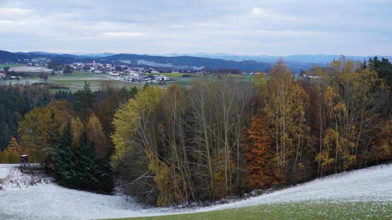 Kurz vorm Ziel öffnet sich noch einmal der Blick auf Alberndorf.