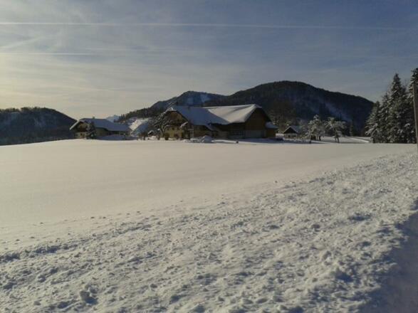 Winterlandschaft vor dem Haus