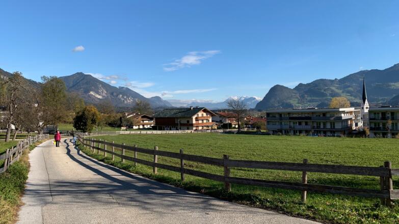 Rückweg vom Wald Richtung Kirche Münster