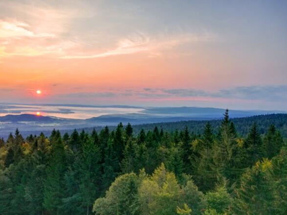 Moldaublick Sonnenuntergang Schöneben