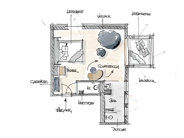 Skizze Waldsuite