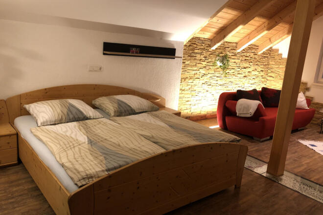 Schlafbereich der Ferienwohnung Familie Unterberger Bad Goisern