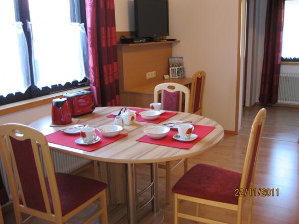 Essbereich der Ferienwohnung im 1. Stock
