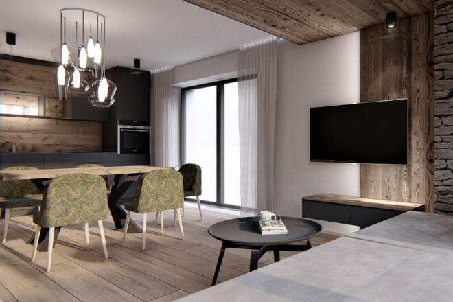 Essbereich im Apartment Gosauschmied