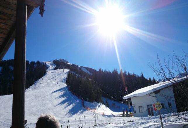 Beim Skifahren