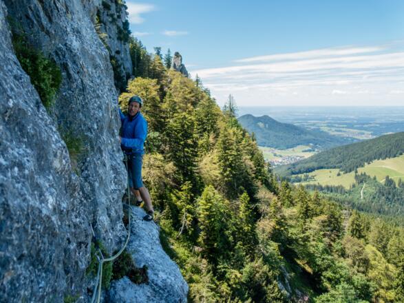 Querung auf schmalem Band zum 2. Stand.