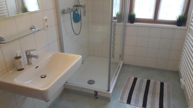 Badezimmer Ferienwohnung Haus Bergkristall Bad Goisern am Hallstättersee
