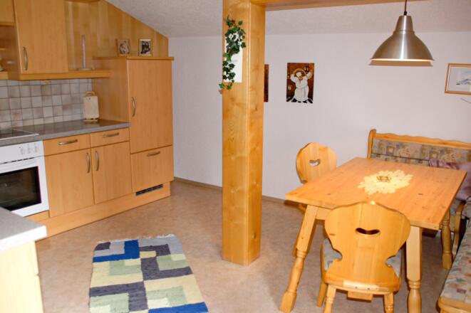 Sitzecke in der Küche der Ferienwohnung Schlosspark