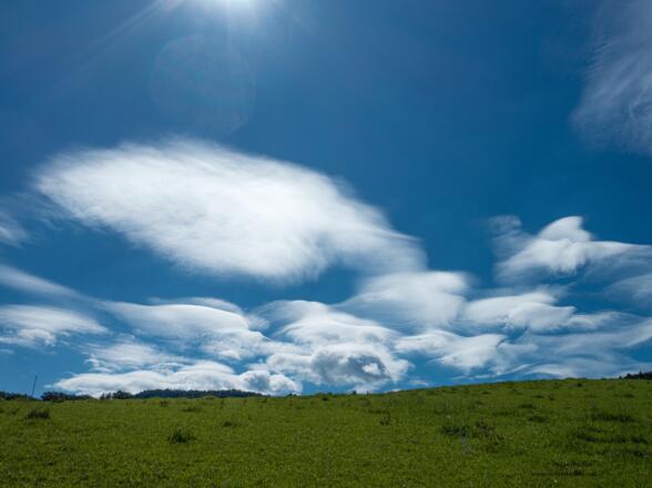 Fönwolkenstimmung beim Zustieg.