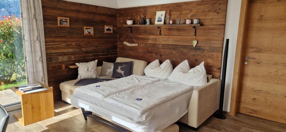 Die Schlafcouch - aufgebettet