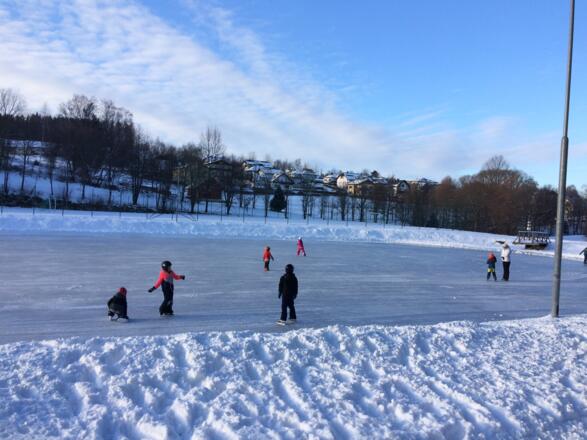 Eislaufen am Freizeitteich in Windhaag