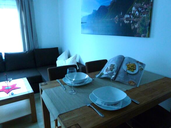 Wohnzimmer mit Schlafcouch Apartment