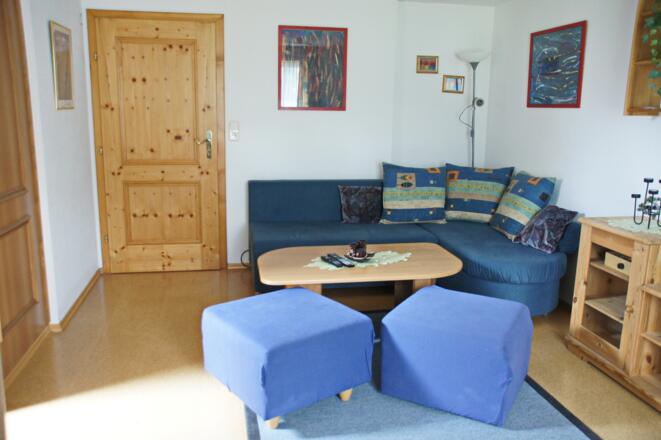 Wohnzimmer der Ferienwohnung Schlosspark
