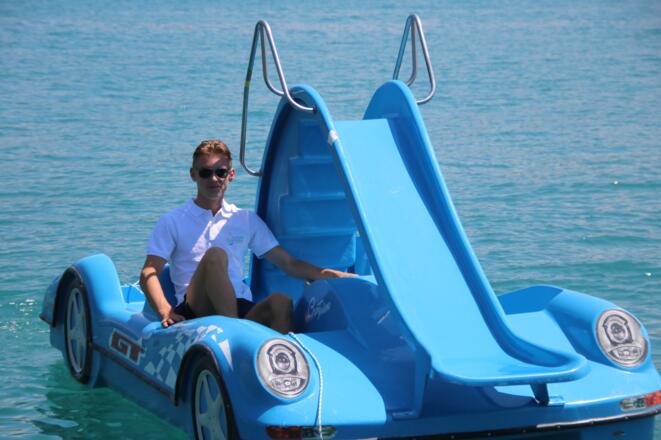 Tretboot mit Rutsche